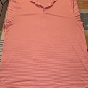 PGA Tour Coral Striped Polo